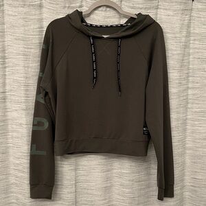 Flag nor fail - women’s olive cropped lightweight hoodie - large